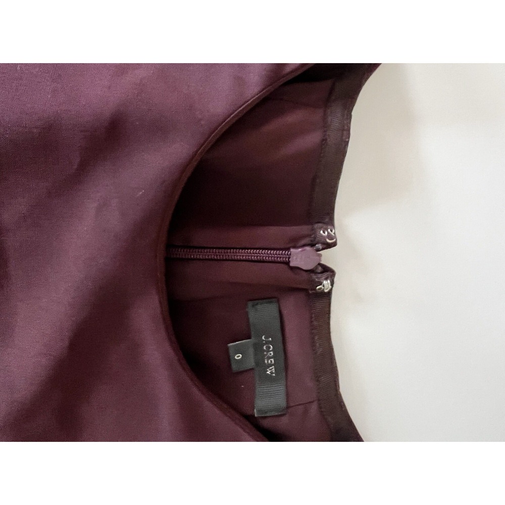 J CREW Aubergine Stretch Refined Wool Overlay Sheath Dress sz US Size 0 - Picture 8 of 15